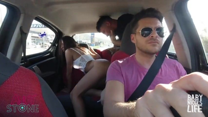 HORNY COUPLE FUCKING IN MY UBER CAR - PART 1